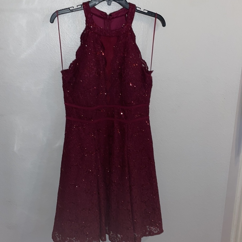 Short Halter Dress with Illusion Inset
